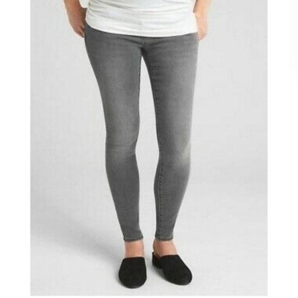 🆕️ Gap Maternity soft Demi Panel True Skinny Jeans SOFT BLACK with whiskering - Picture 1 of 11